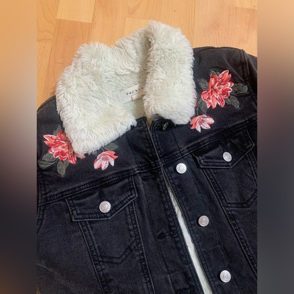 Pacsun Fur Denim Jacket - Picture 3 of 8